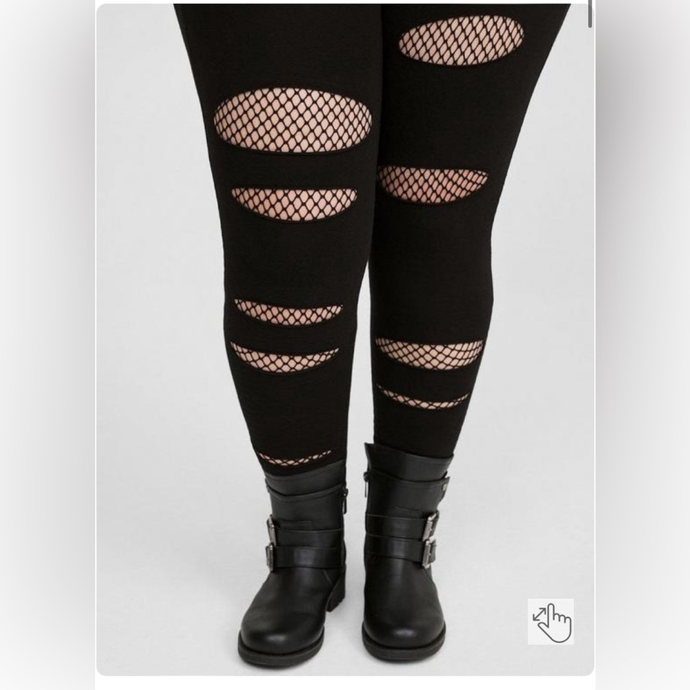 Torrid Full Length Signature Waist Mesh Split Leggings